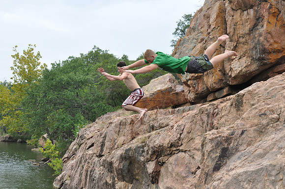 Jumping at Devil's Waterhole 0010