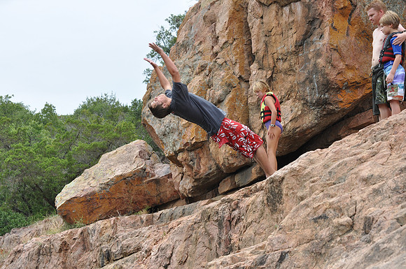 Jumping at Devil's Waterhole 0011