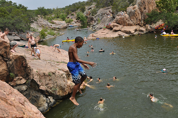 Jumping at Devil's Waterhole 0068