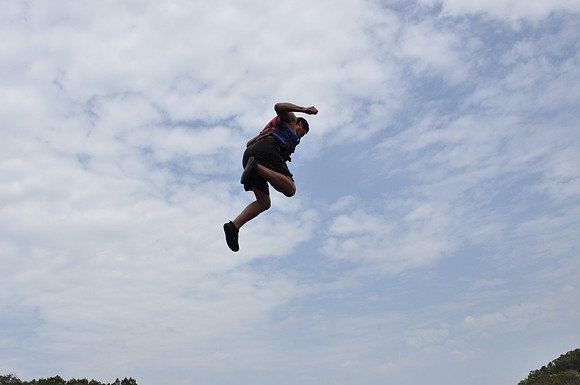 Jumping at Devil's Waterhole 0054