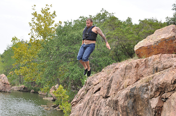 Jumping at Devil's Waterhole 0028