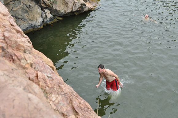 Jumping at Devil's Waterhole 0142