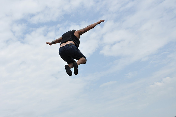 Jumping at Devil's Waterhole 0043