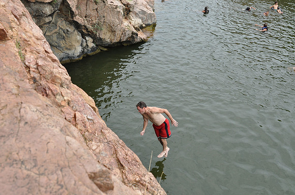 Jumping at Devil's Waterhole 0129