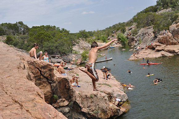 Jumping at Devil's Waterhole 0059