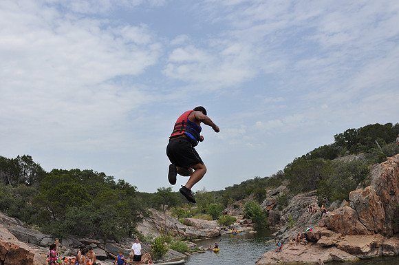 Jumping at Devil's Waterhole 0055
